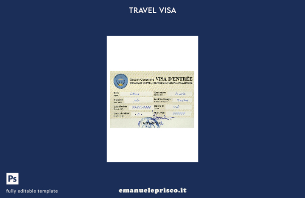 modello di visto di viaggio per la Repubblica del Mali in stile verificato